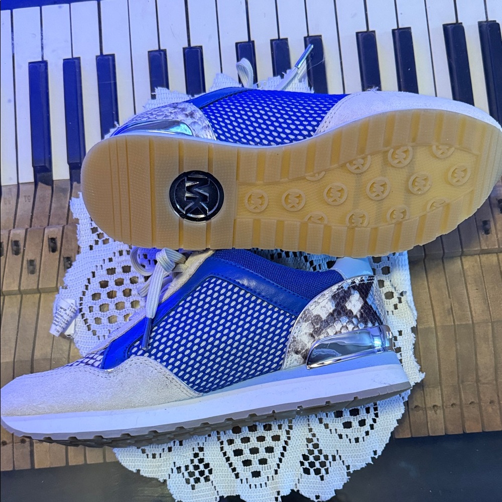 Michael Kors Blue and Silver Sneakers